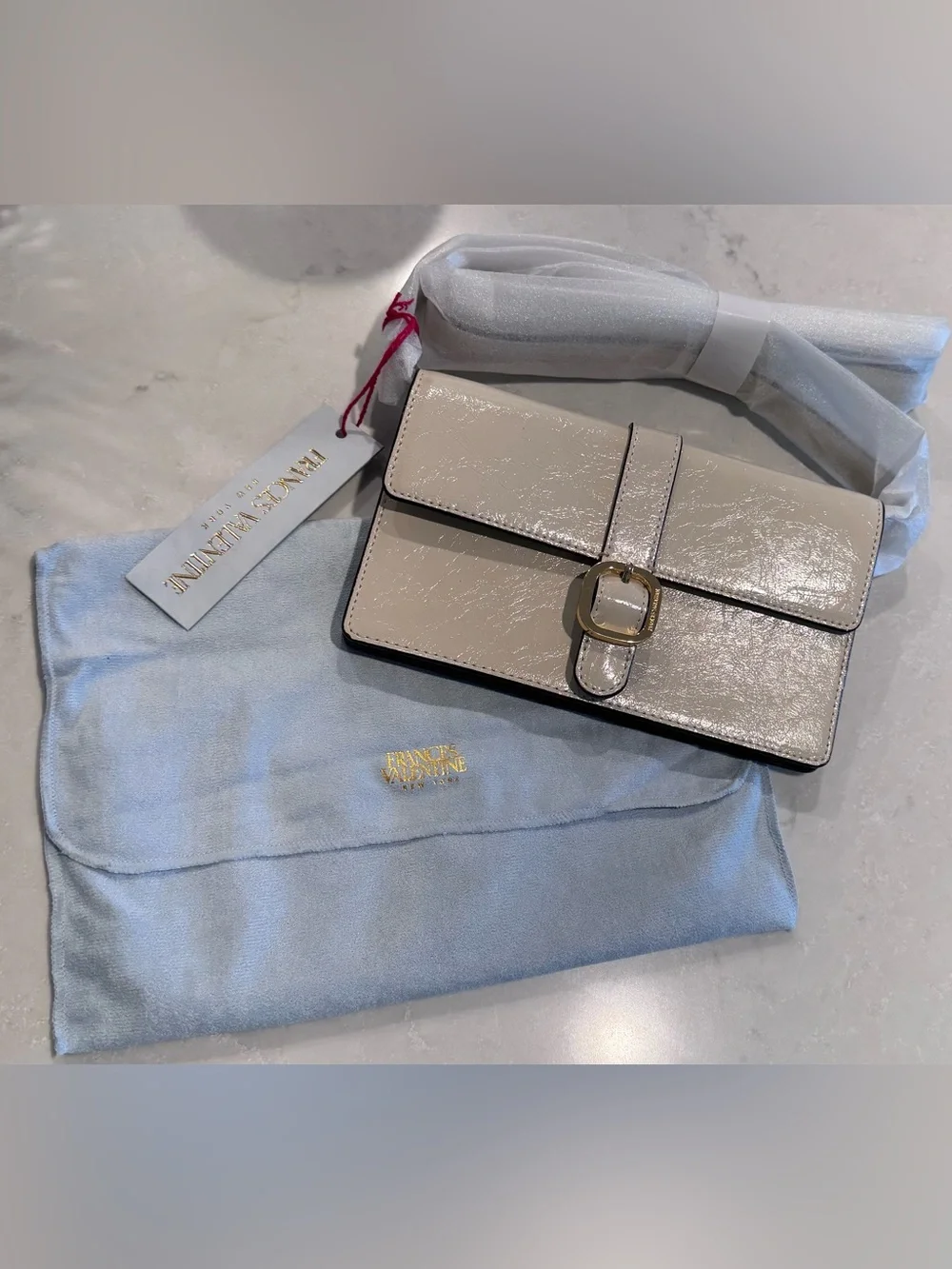 Frances Valentine Cream Patent Crossbody